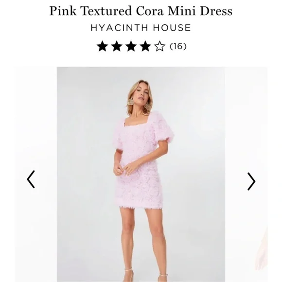 Hyacinth House Pink Textured Cora Mini Dress - Picture 2 of 4